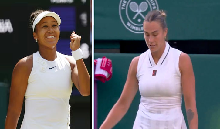 Aryna Sabalenka was eliminated, while Naomi Osaka reached the Wimbledon quarter-finals for the first time.