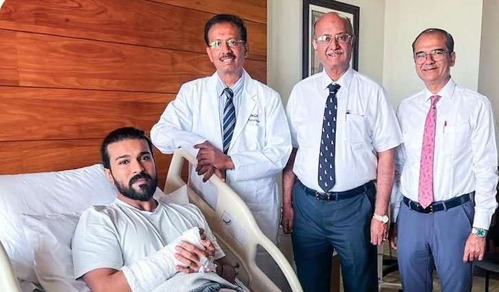 Ram Charan undergoes successful wrist surgery; doctors advise 8 weeks of rest.