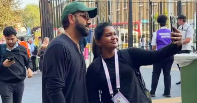 After scoring a century at Lord's, Rohit Sharma arrived at The Oval to watch the MI London match.