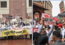 Ruling party and opposition face off outside Parliament; vociferous sloganeering over the lathi-charge on students; Rahul Gandhi also targeted.