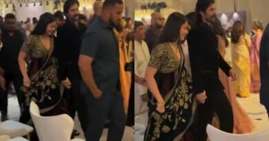 Rashmika makes 1st public appearance with Vijay Deverakonda after hip surgery