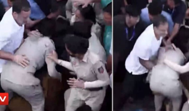 BJP attacks Rahul Gandhi for 'misbehaving' with woman police officer